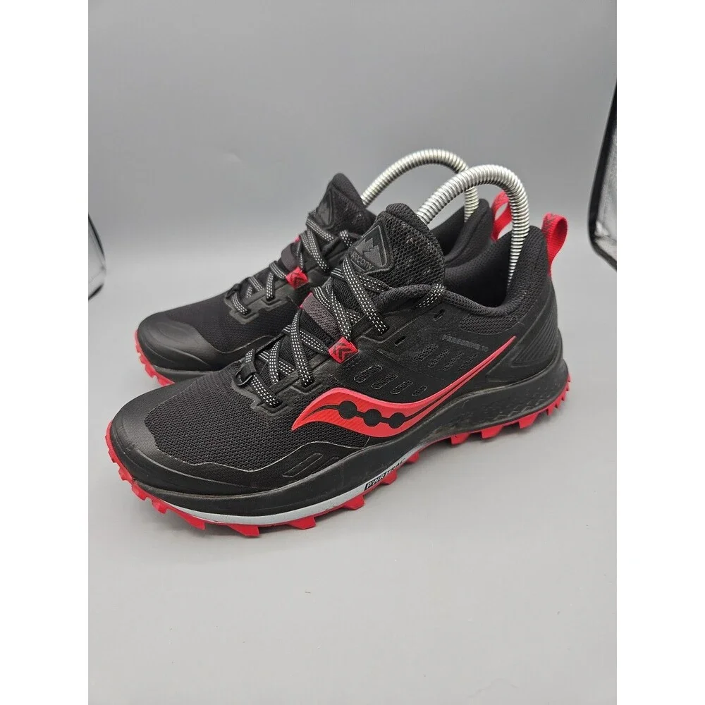 Saucony Peregrine 10 Women’s Size 7.5 Med Trail Running Shoes - Black Red